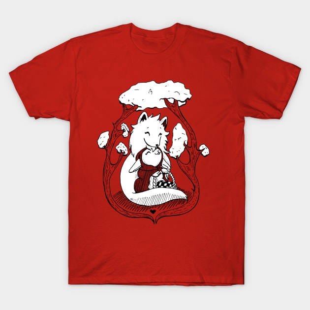 Red Riding Love T-Shirt by StarlitSkvader